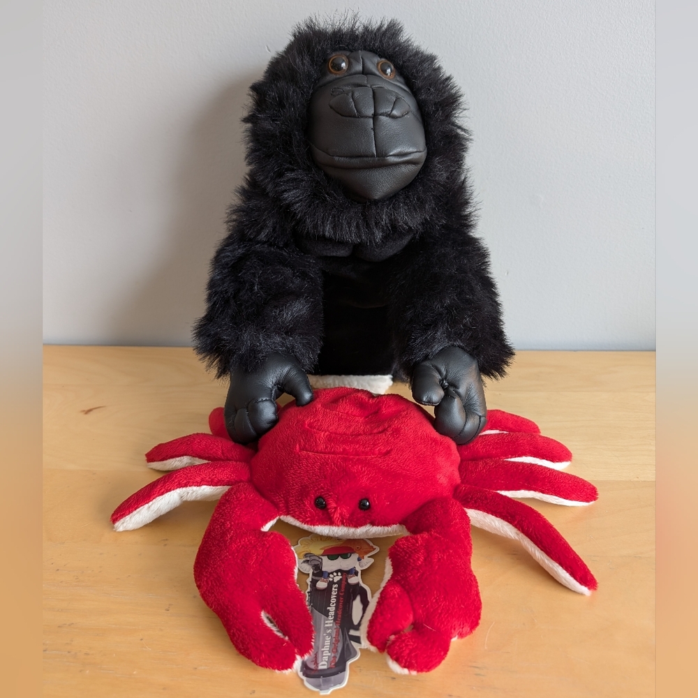 Golf Club Head Covers, Black Gorilla and Red Crab